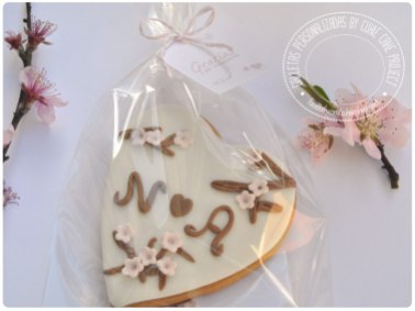 Galletas decoradas para bodas, galleta de corazón para invitados